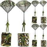 ROYHOO 6PCS Army Camo Parachute Toys Hand Throwing Kids Outdoor Games Toys ，Army Men Action Figures Tangle Free Throwing Toy Parachute Outside Gifts for Kids Ages 3-16
