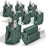 3-Prong to 2-Prong Grounding Adapter Plug - 8 Piece for Wall Outlets - Converters for Outlets, Electrical, Household, Workshops, Industrial, Machinery, Appliances - UL Listed, Gray, Polarized