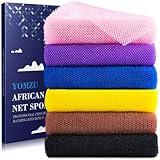 African Net Sponge Exfoliating Bath Sponge Scrubbing Long Rag Wash Shower Body Scrubber - 6 Pieces