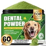 Dog Teeth Cleaning Powder, Dog Dental Powder and Cats Breath Freshener, Plaque Off Pet Tooth Cleaning lab co, Bad Breath & Tartar Remover for Dogs, Dog Teeth Cleaning with Enzymes- 60-Day Supply -Mint