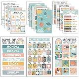 16 Boho Preschool Classroom Posters - Educational Posters For Toddlers 1-3, Toddler Learning Posters, Homeschooling Supplies, Alphabet Poster For Toddlers, Days Of The Week Poster For Kids Posters