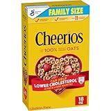 Cheerios, Heart Healthy Gluten Free Breakfast Cereal, Family Size, 18 oz