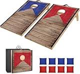 Foldable Cornhole Board Set 2ft X 1ft Solid Wood Premium Cornhole Game with 6 Bean Bags and Carrying Case Portable Cornhole Set for Kids and Adults Indoor or Outdoor Play