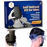 247 Groomed Self Haircut Kit for Men | 2Pcs SelfCut Guide for Men: Neckline Shaving Template & Fade Guide | Adjustable Size Hair Fade Tool & Stable Neck Line Up Tool | Hair Cut for Kids & Seniors
