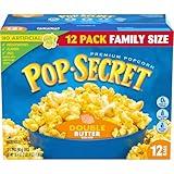 Pop Secret Double Butter Microwave Popcorn 12ct (3.2oz Bags), 38.4oz Box (Pack of 1) - Microwave Popcorn, Non-GMO Popcorn, Double Butter Blast