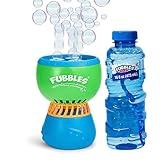 FUBBLES NO Spill Funfiniti Bubble Machine | Blows One Hour of Non Stop Bubbles | Amazon Exclusive Toy Set Includes 36oz of Non Toxic Refill Solution (Bubble Solution Bottle Colors Will Vary)