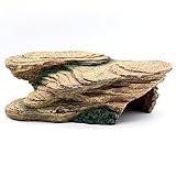 Turtle Basking Platform Shale Scape Step Ledge, Reptile Cave Hideout Turtle Tank Accessories Decorations, Great for Reptiles, Amphibians, Leopard Gecko, Bearded Dragons, Lizard, Frogs