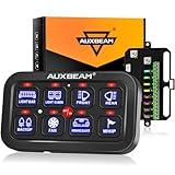 Auxbeam 8 Gang Switch Panel BA80 Automatic Dimmable LED Touch Control Panel Box Electronic Relay System Car Touch Switch Box Universal for Truck ATV UTV Boat Marine SUV Caravan -Blue, 2 Years Warranty