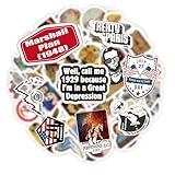 53 American History Stickers:Humorous US History Vinyl Decals for Students, Children, and Educators, USA History Decor for Water Bottles and Laptops | Ideal Gifts for History Teachers