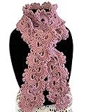 One Day Ship Beautiful Plum Wine Queen Anne Lace Handmade Crochet Scarf
