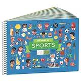 Sticker Book for Kids 2-4, 500+ Kids Stickers - All Kinds of Sports by Cupkin - 12 Coloring Pages 12 Side by Side Scenes Fun Toddler Travel Activity Coloring and Sticker Books for Kids Ages 4-8 + 8-10