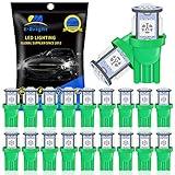 EverBright 20-Pack DC 24V Green T10 194 168 2825 W5W 5050 5-SMD LED Bulb for Car Replacement Interior Lights Wedge Dome Trunk Dashboard Bulb License Plate Light Lamp