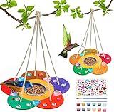 Kids Arts and Crafts Bird Feeders for Outside, 2-Pack DIY Wooden Paint Kits Outdoor Toys for Boys & Girls Age 3-5 4-8 8-12