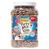 Purina Friskies Natural Cat Treats, Party Mix Natural Yums With Wild Caught Tuna and Added Vitamins, Minerals and Nutrients - 20 oz. Canister