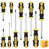 HORUSDY 11-Pieces Magnetic Screw driver, Magnetic 5 Phillips and 5 Flat Head Tips for Fastening and Loosening Seized