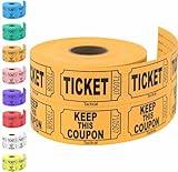 Tacticai 500 Raffle Tickets, Orange (1 of 8 Colors), Double Roll, Ticket for Events, Entry, Class Reward, Fundraiser & Prizes