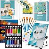 Inburit Art Paint Set for Kids, Painting Supplies Kit with 5 Canvas Panels, 8 Brushes, 18 Acrylic Paints, Multi-Function Table Easel, Etc, Premium Acrylic Paint Set for Students, Kids and Beginner.