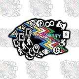 (Set of 3) Accessibility is a Human Right Sticker | Mental Health & Disability Awareness Vinyl Decals | Anti-Ableism Stickers for Laptop, Bumper, Helmet, and Accessories | 3"
