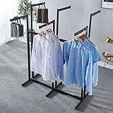 Modern Clothing Store Garment Rack for Boutiques ,Floor-Standing Clothes Shelves Heavy Duty Black 6 Way Rack,Commercial Grade Nakajima Clothes Display Rack,Rack for Hanging Clothes Retail Display