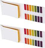 2 pH Test Strips,1-14 Test Indicator 160 Stripe Litmus Paper,Used for PH Testing of Soil,Water,Saliva,Cosmetics,Pet Food,and Diet