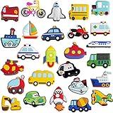 WISESTAR 26PCS Transports Rubber Fridge Magnets for Kids- Aircraft, Boat, Vehicle, Car Refrigerator Magnet for Whiteboard - Educational Toy Tool School Prize Birthday Gift- Kids Over 3 Years