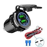 Nilight - 90103A Dual USB Port QC 3.0 Fast Charging Hubs USB Charger Socket Power Outlet 2.1A & 2.1A x2 for Car Boat Marine RV Mobile with Wire Fuse DIY Kit with Lightly Blue LED, 2 years Warranty