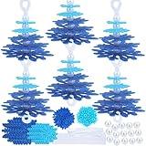 Happy makers 24 Sets Layered Ornament Craft Kit Makes 24 Small Felt DIY Kits Felt Crafts Foam Snowflake Xmas Arts and Crafts Home School DIY Activities