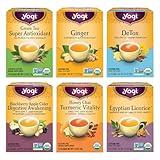 Yogi Tea Digestion & Detox Variety Pack - 16 Tea Bags per Pack (6 Packs) - Detox Cleanse Tea & Digestive Tea - Includes Ginger Tea, Detox Tea, Green Tea Super Antioxidant Tea & More