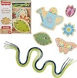 Fisher-Price Wood Preschool Toy Lacing Activity Cards, Tiny Garden 10-Piece Set for Fine Motor Skill Development Kids Ages 3+ Years (Amazon Exclusive)