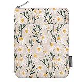 Dadanism Embroidered Daisy Padded Sleeve for All-New Kindle Paperwhite, 7" Kindle Colorsoft Signature Edition, Protective Sleeve Case for 6" Kindle/Kindle Oasis/Kobo E-Reader,White Daisy