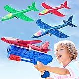 Neoot Toy Airplane, 3 Pack Airplane Launcher Toys 2 Flight Mode Glider Plane Outdoor Toys for Kids Ages 3 4 5 6 7 8 9 10 11 12 Year Old Boys & Girls Birthday Gift, Educational Flying Kids Toys