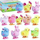 Max Fun 12Pcs Easter Wind Up Toys Easter Basket Stuffers Chicks Bunny Assortments for Easter Party Favors Easter Egg Hunt Treasure Chests Goody Bag Filler