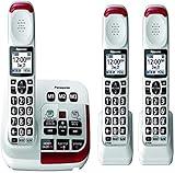 Panasonic KX-TGM420W + (2) KX-TGMA44W Amplified Cordless Phone with Digital Answering Machine Expandable Upto 6 Handsets and Voice Volume Booster 40 dB