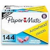 Paper Mate Arrowhead Pink Pearl Cap Erasers, 144 Count - Back to School, Classroom, Homeschool, Teacher Supplies