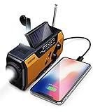 FosPower Emergency Weather Radio (Model A1) NOAA/AM/FM with 7400mWh Portable Power Bank, USB/Solar/Hand Crank Charging, Battery Operated, SOS Alarm & Flashlight for Indoor/Outdoor Emergencies