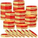 Landical 60 Pcs World Hepatitis Day Stretch Bracelets Bulk Silicone Wristband Bracelets for Women Men Social Public Event Welfare Supplies