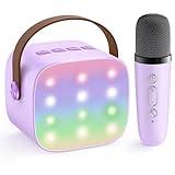 YLL Mini Karaoke Machine for Kids Toy, Karaoke Gifts for Girls Ages 4, 5, 6, 7, 8, 9, 10, 12 +Year Old Birthday Party, 4-12 Years Old Christmas Toys Gift for Girls (Purple 1 Mic)