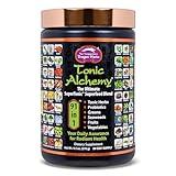 Dragon Herbs Tonic Alchemy Superfood Greens Powder with 91 Ingredients: Tonic Herbs, Ashwagandha, Mushrooms, Probiotics, Super Greens, Seaweeds, Fruits, Vegetables, Spirulina - 30 Servings