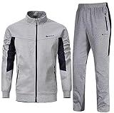 Rdruko Men's Tracksuit Sweatsuits 2 Piece Set Athletic Jogging Gym Activewear Sweat Track Suits Sets(Grey,US XL)