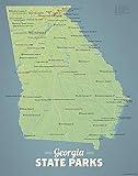 Georgia State Parks Checklist Map 11x14 Print (Natural Earth)