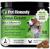 Grass Green Max Strength Chews for Dogs – Premium Dog Urine Lawn Spot Saver Supplement – Supports Healthy Digestion, Gut & Urinary Health with Probiotics, DL-Methionine & Yucca (90ct Duck Flavor)