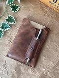 Handmade Genuine Leather Notebook Cover – A6 Size – Includes 100-Page Unlined Journal & Pen – Custom Name Engraving (TAN)