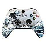 eXtremeRate The Great Wave Patterned Faceplate Front Housing Shell with Soft Touch Grip for Xbox One X S Controller Model 1708 - Controller NOT Included