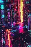 Cyberpunk Genre Themed Lined Notebook: Retro Designed Colorful 80's Inspired