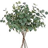 Beferr 6Pcs Artificial Eucalyptus Stems Tall 24" Faux Eucalyptus Branches Fake Greenery Plants Stems for Vase Home Party Wedding Decorations