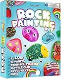 Dan&Darci Rock Painting Kit for Kids - Arts & Crafts for Girls & Boys Ages 6-12 - Easter Craft Kits Art Set - Supplies for Painting Rocks - Best Tween Paint Gift Ideas for Kids Activities Age 6-11