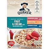 Quaker Instant Oatmeal Fruit and Cream Variety Pack, Breakfast Cereal,1.23 Ounce(8 Count in 1 Box) (Pack of 12 )