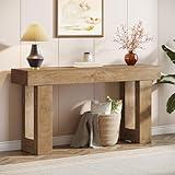 Tribesigns 63-Inch Long Console Table, Wooden Rectangular Sofa Table Behind The Couch, Farmhouse Entryway Table for Entrance, Hallway, Living Room (Natural)