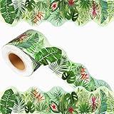 69 Feet Tropical Leaves Patterns Bulletin Board Borders Jungle Leaves Border Greenery Plant Tropical Leaves Trim for Back to School Classroom Chalkboard Office Party DIY Home Wall Decor