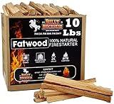 Billy Buckskin 10 lbs. Fatwood Fire Starter Sticks Camping Essentials | Great Fire Logs and Fire Starters for Campfires, Wood Stoves, Fireplaces, Bonfires | Start a Fire with 2 Sticks | 10 lb Box